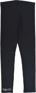 Fekete bordás leggings 10-11év 4-Hibtálan