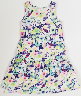 H&M pillangó mintás színes ruha 6-8év 4-Hibátlan
