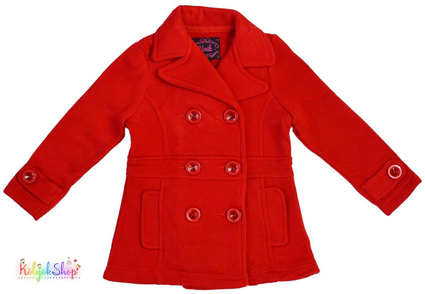 Piros 1rétegű kabát 1-2év 5-Újszerű