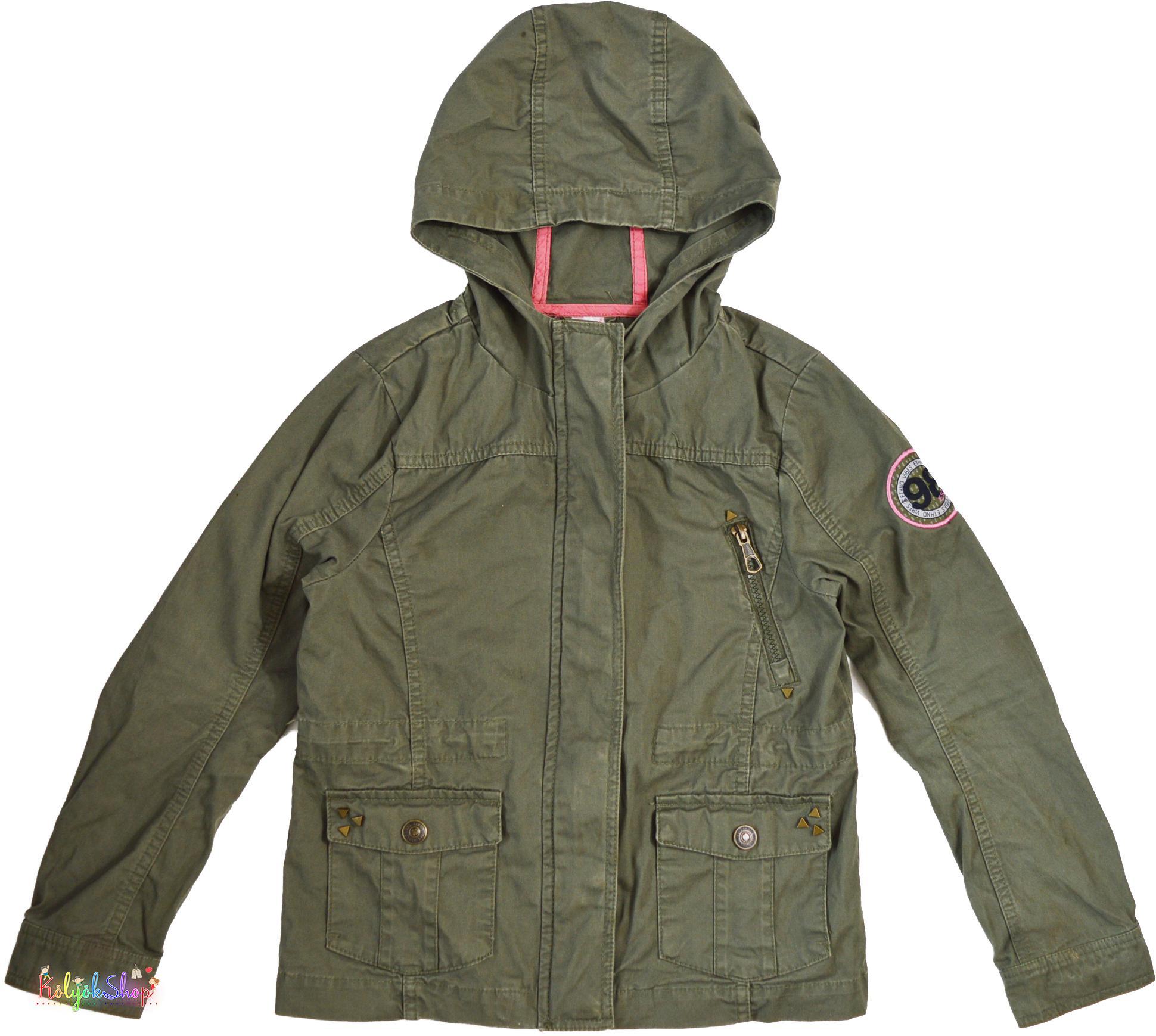 Khaki 1rétegű kabát 140 3-Jó állapot