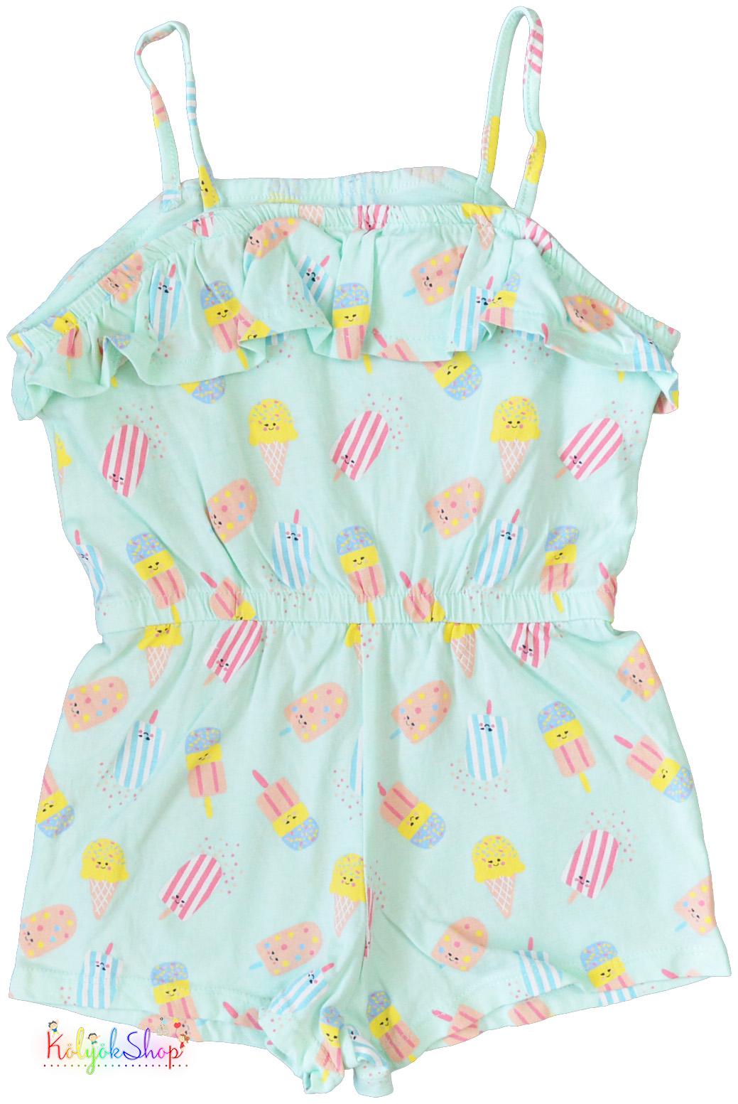 Matalan fagyi mintás világoskék playsuit 3-4év 4-Hibátlan