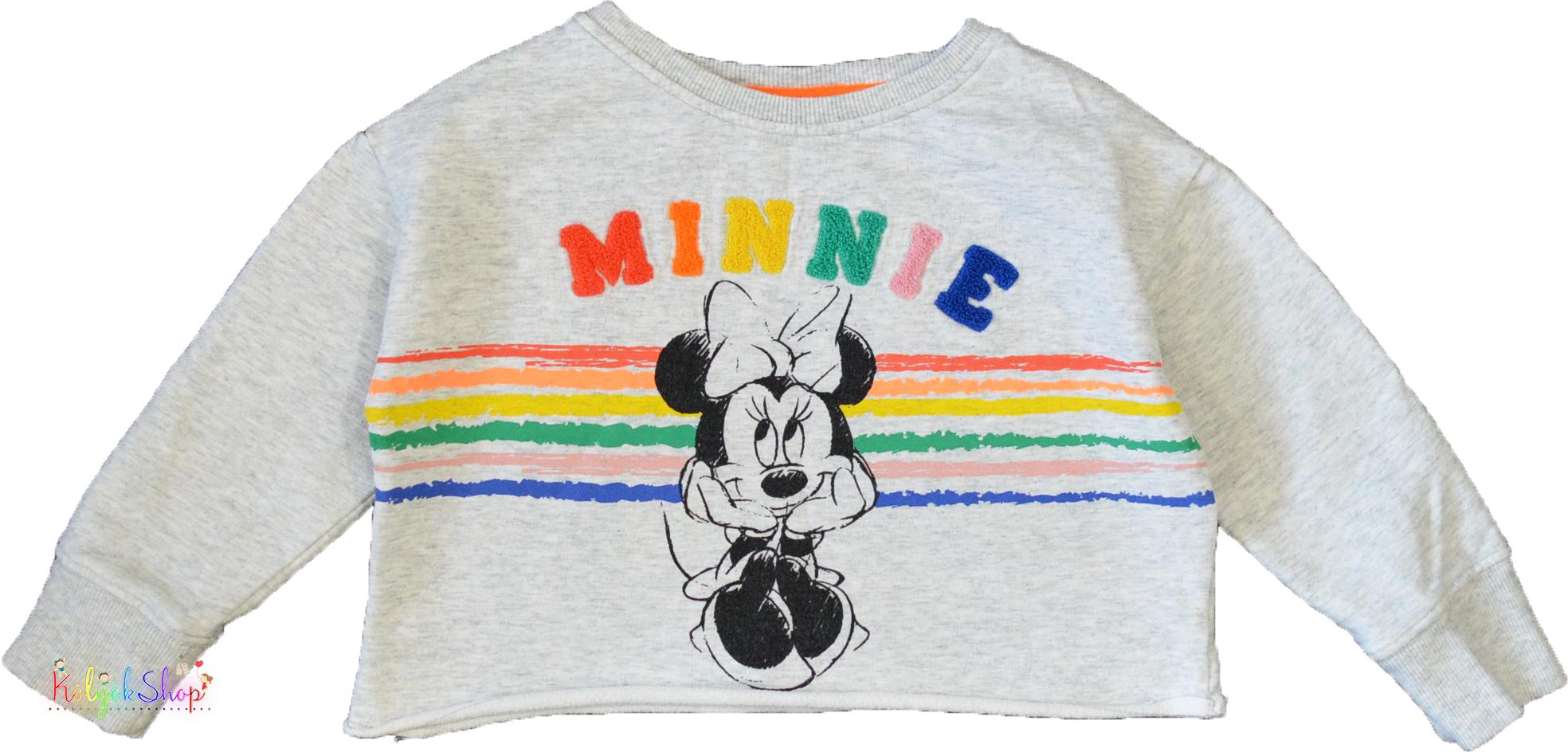 Next Minnie szürke rövid derekú pulóver 4év 4-Hibátlan