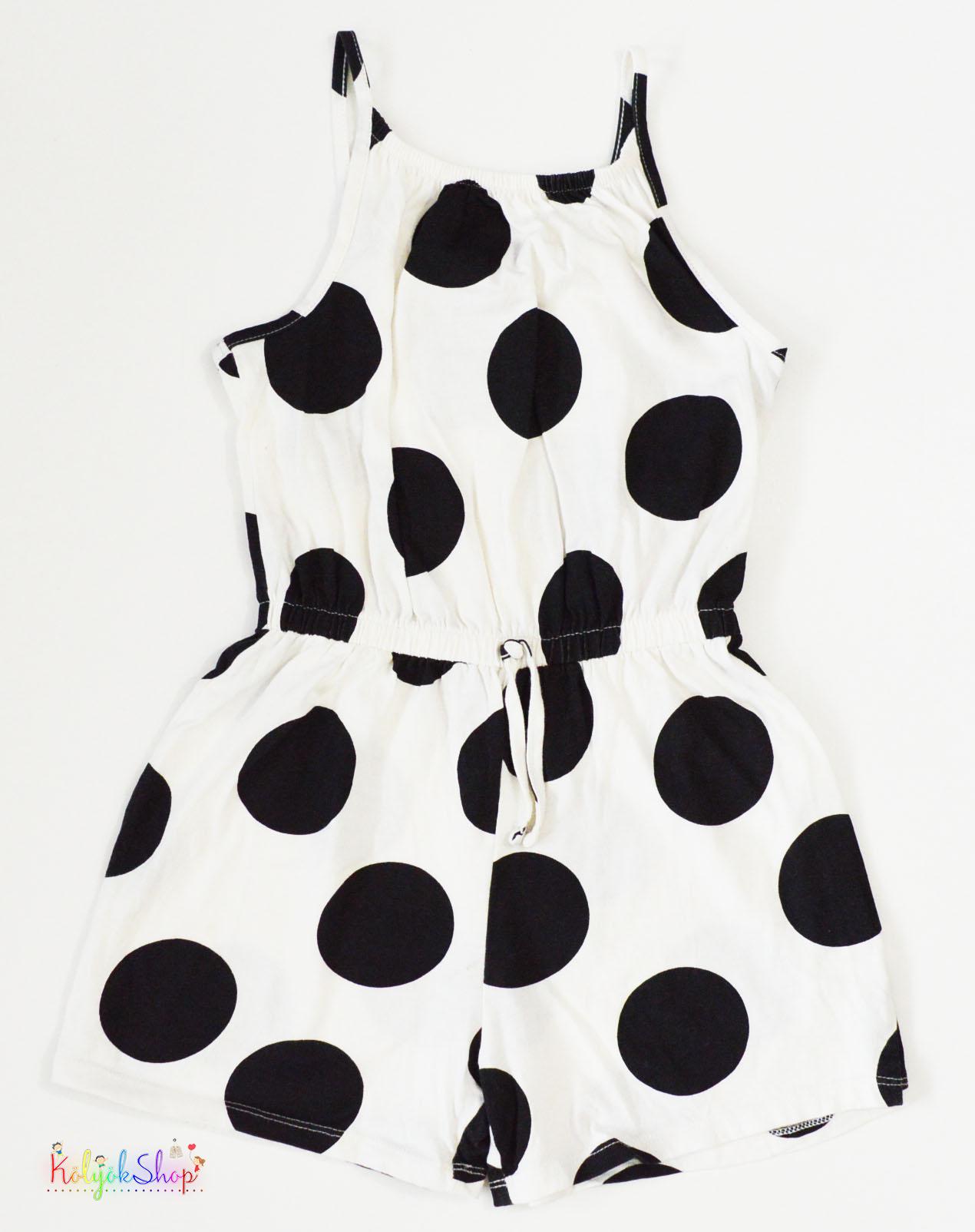 F&F pöttyös krém playsuit 4-5év 4-Hibátlan