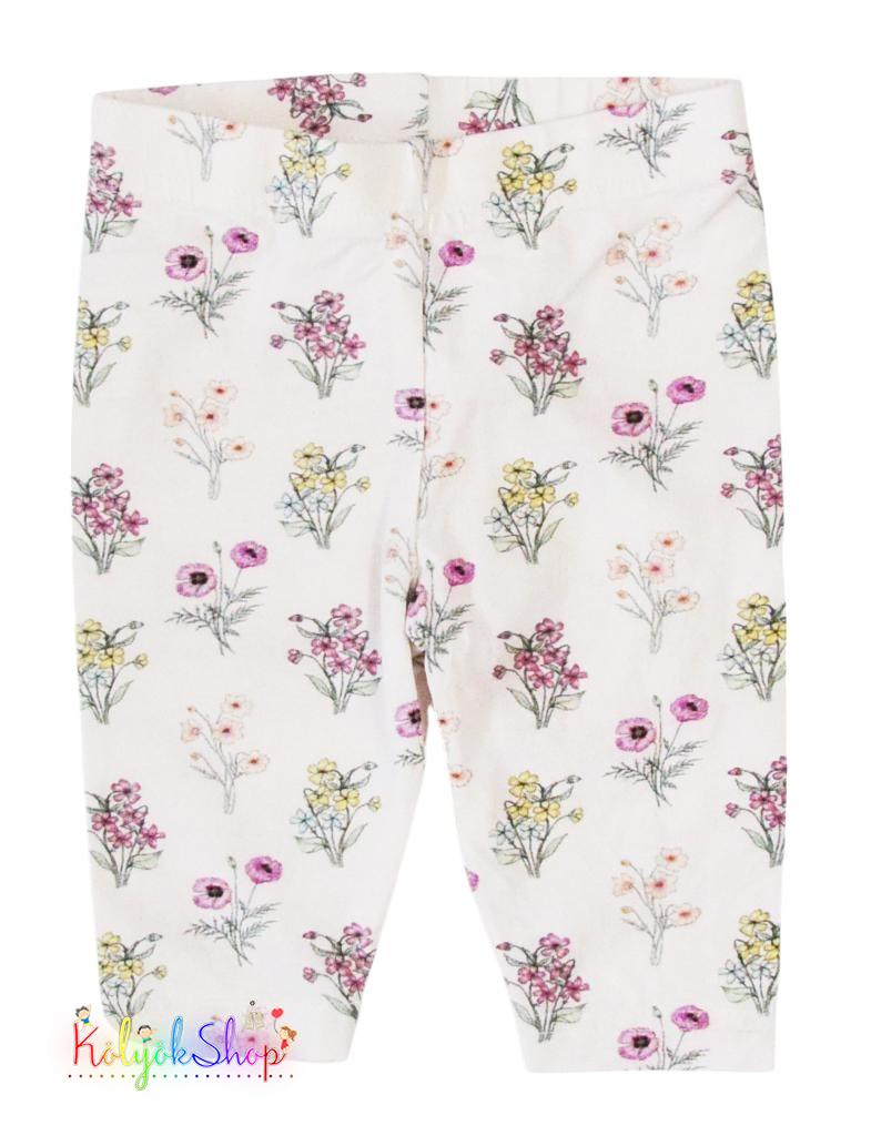 Laura Ashley virág mintés krém leggings 62 5-Újszerű