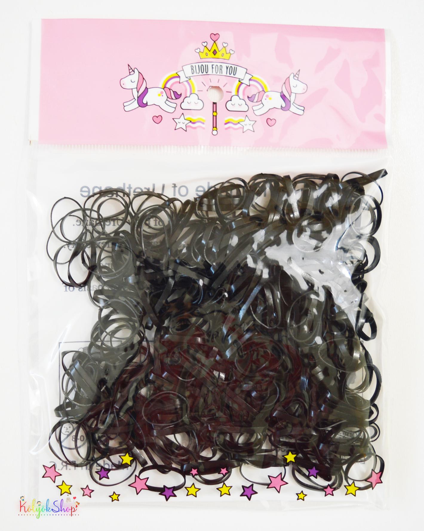 Fekete szilikon hajgumi csomag