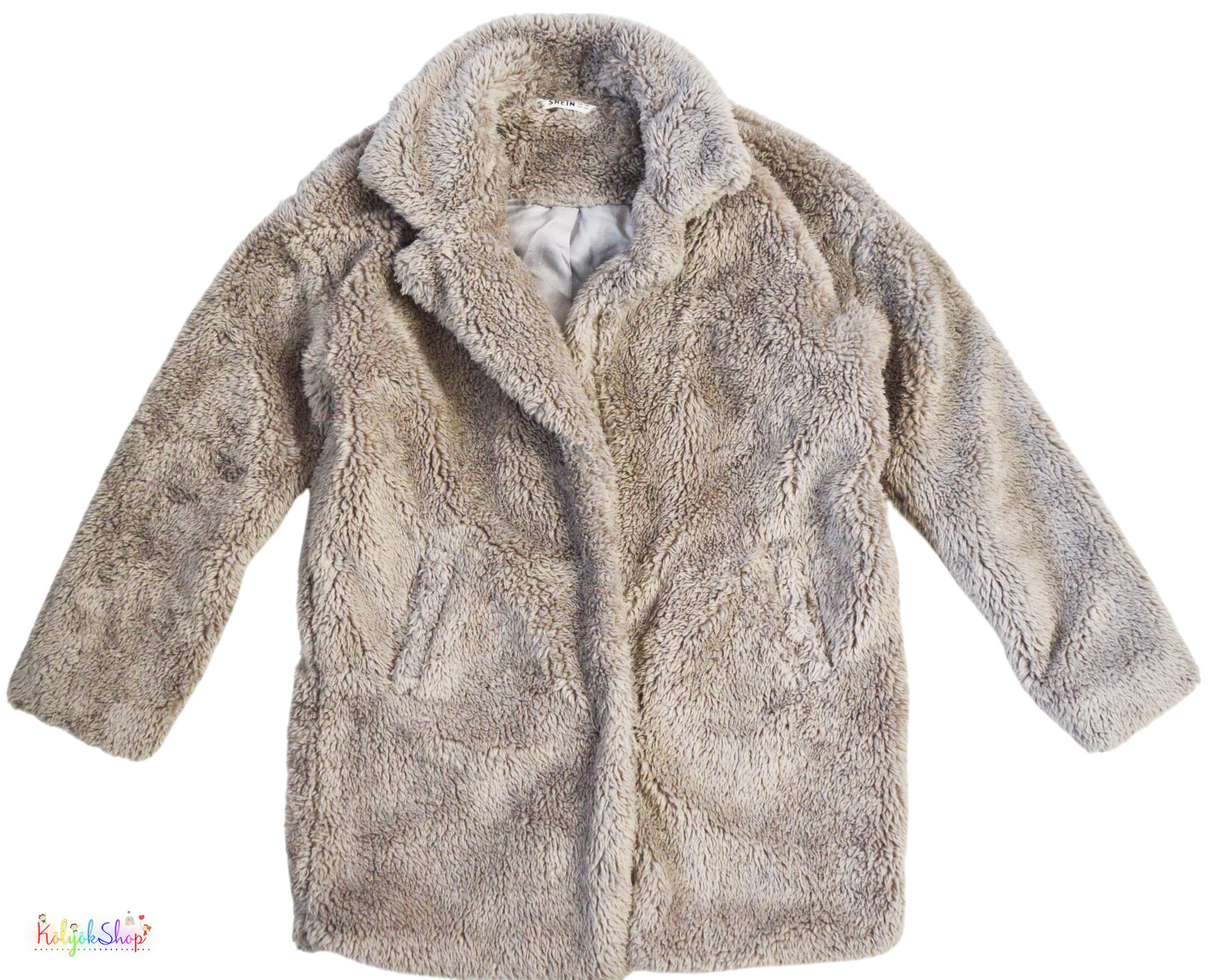 Shein szürke szőrme polár kabát 140 4-Hibátlan