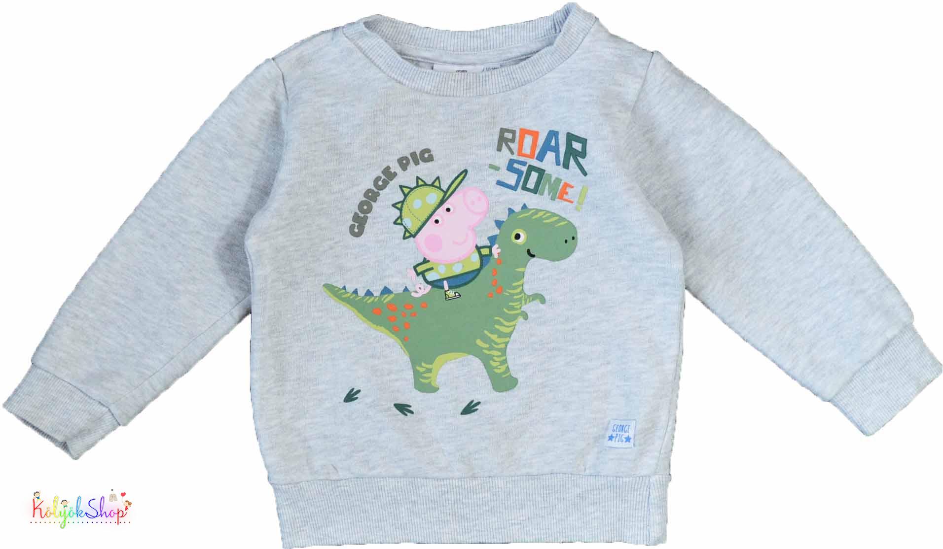 Primark Peppa George szürke pulóver 86 3-Jó állapot(halvány elszíneződés)