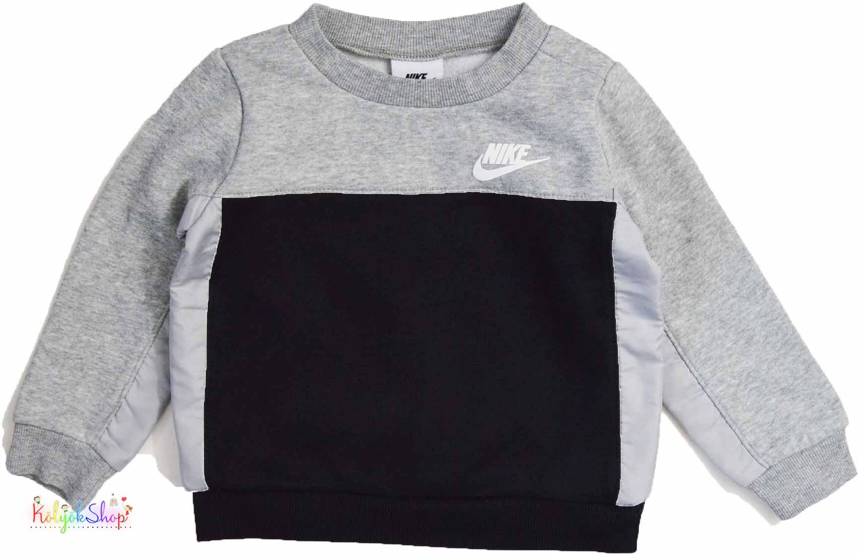 Nike szürke-fekete pulóver 86-92 4-Hibátlan(kis bolyhosodás)