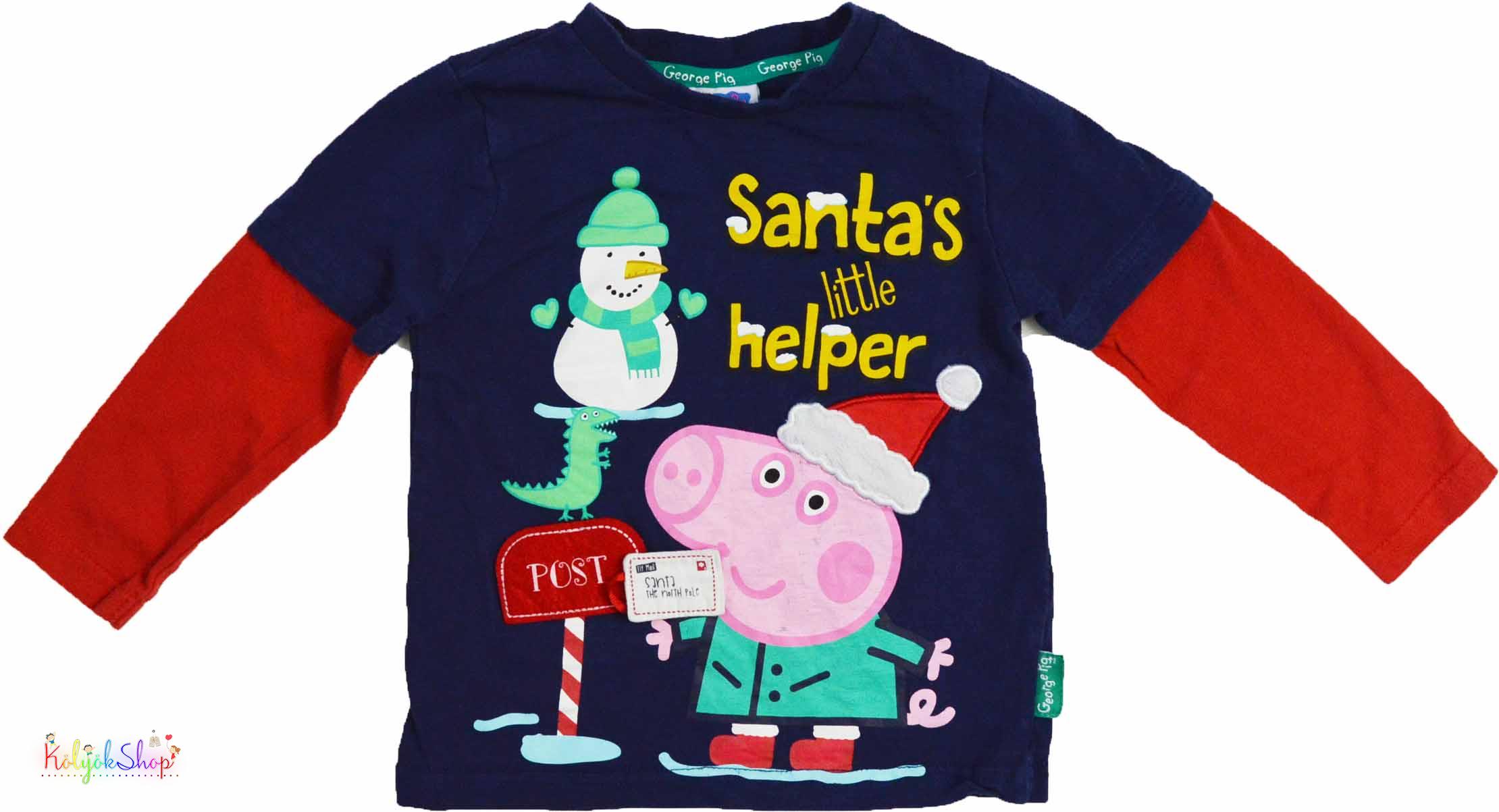 Tu Peppa George sötétkék-piros felső 80 3-Jó állpaot