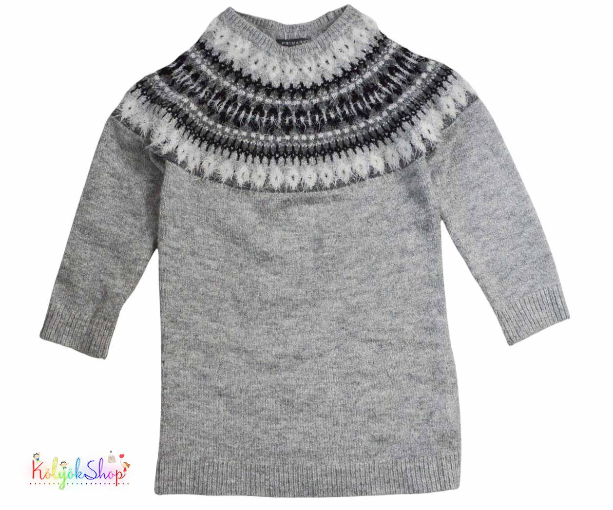 Primark szürke kötött ruha 7-8év 4-Hibátlan