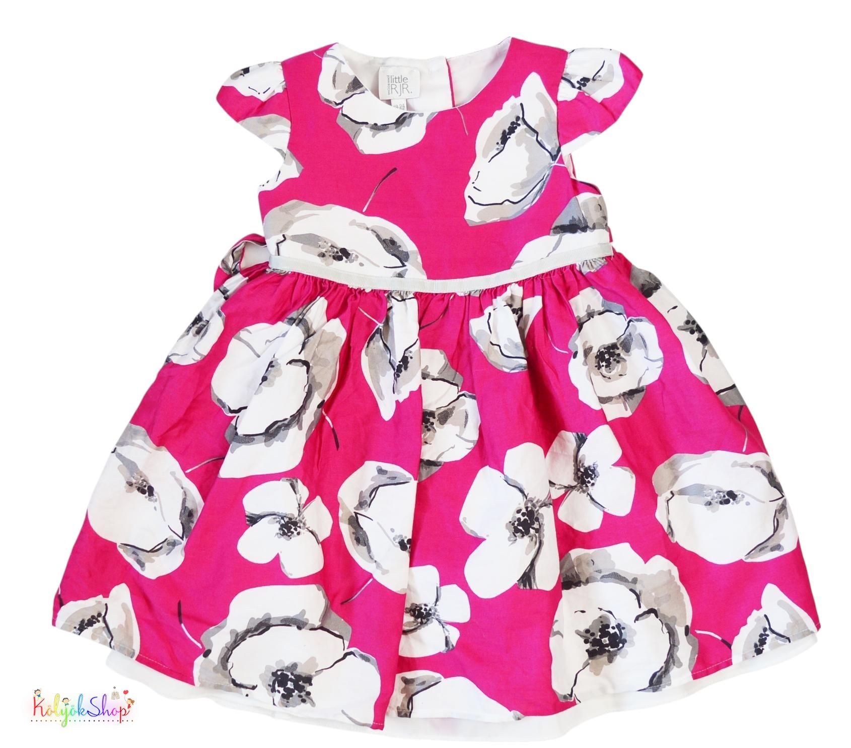 Little RjR. virág mintás pink ruha 92 4-Hibátlan