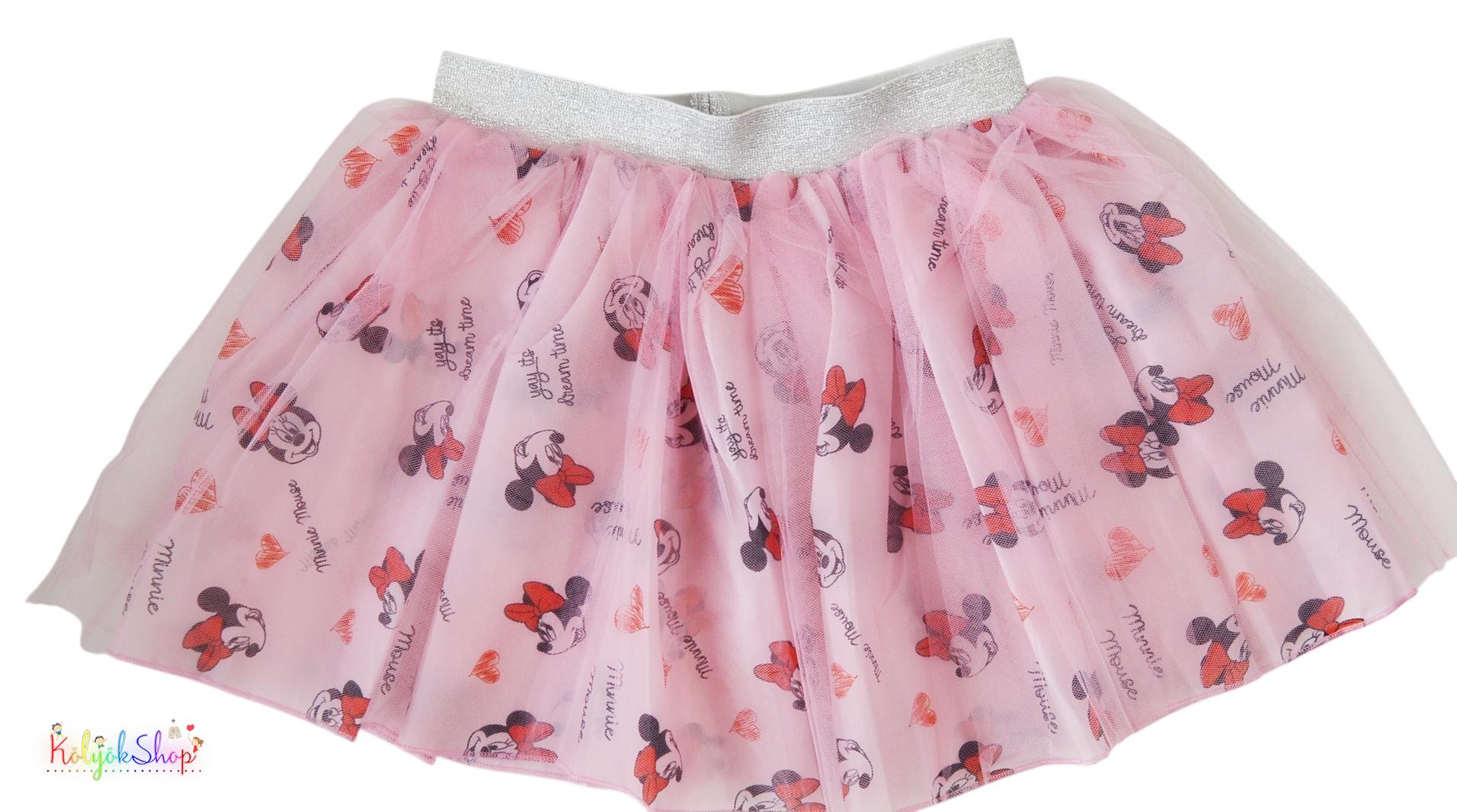 Disney Minnie rózsaszín tüllös szoknya 134 6-Új