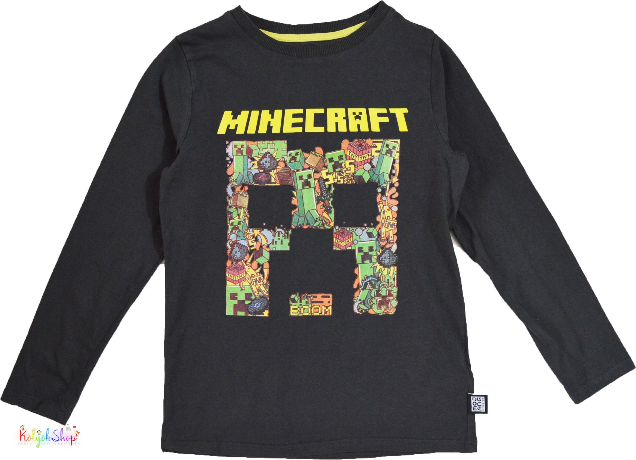 M&S Minecraft szürke felső 8-9év 4-Hibátlan