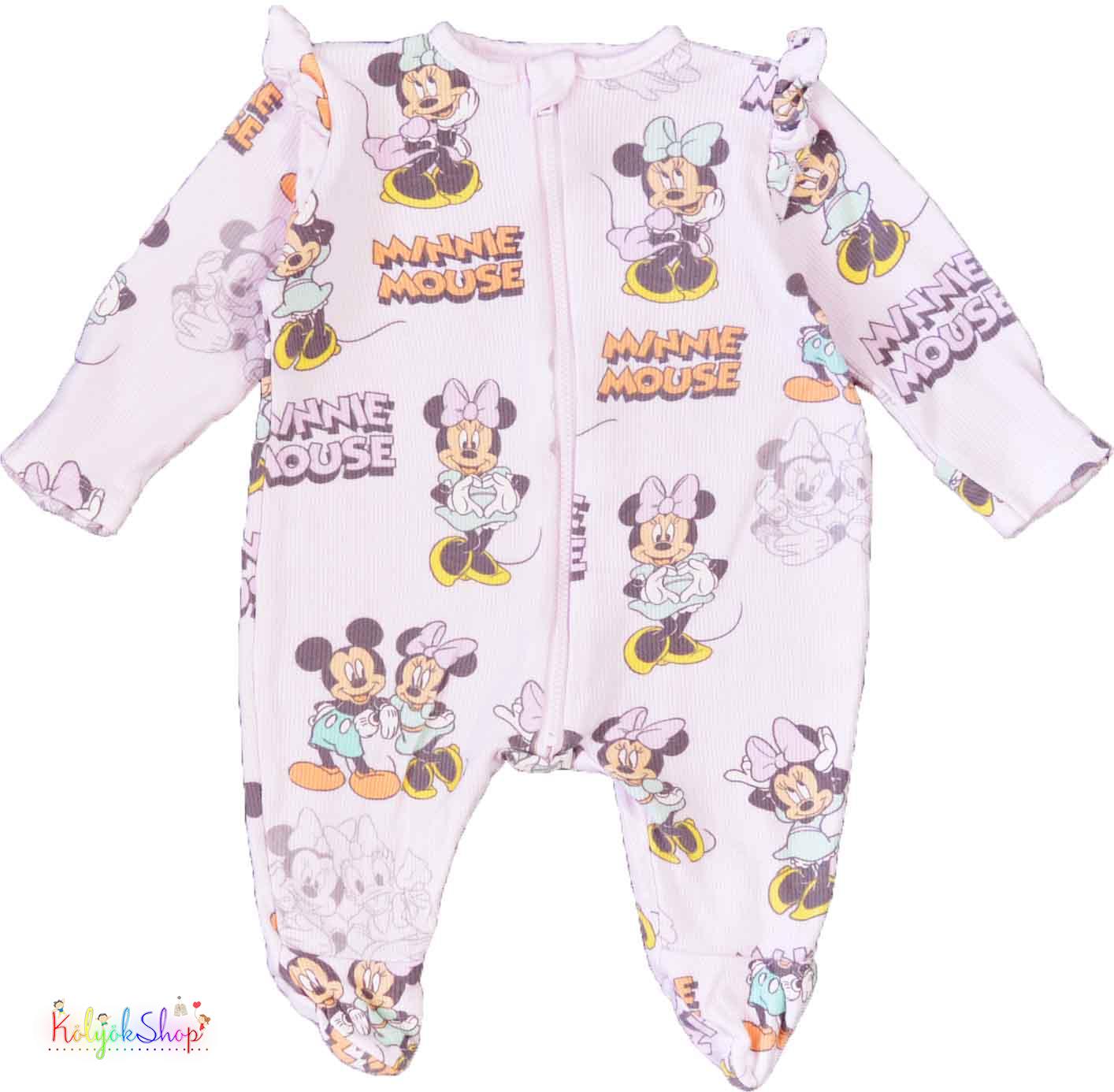 Tu Minnie mintás lila bordás rugdalózó 62 4-Hibátlan