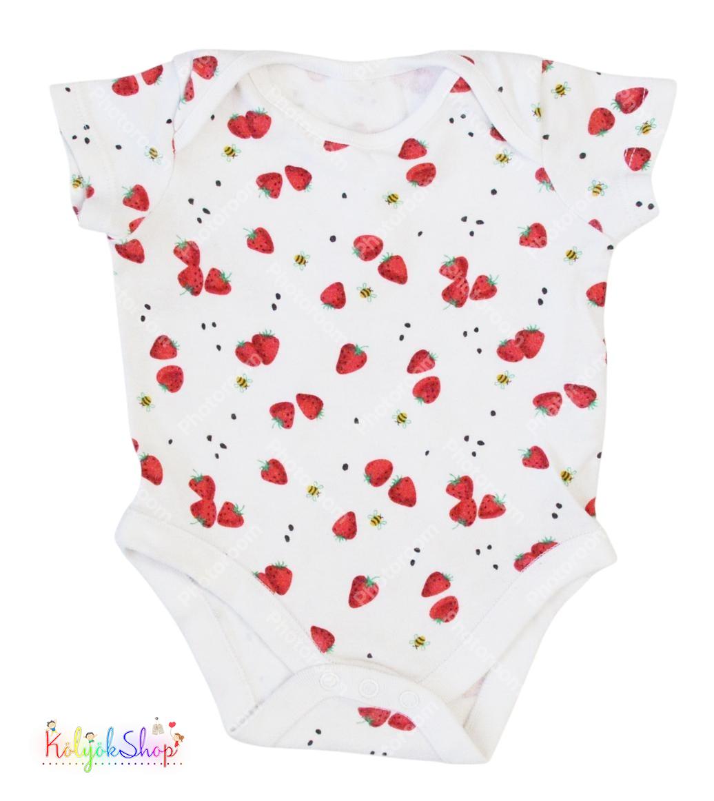 F&F eper mintás fehér body 68 3-Jó állapot