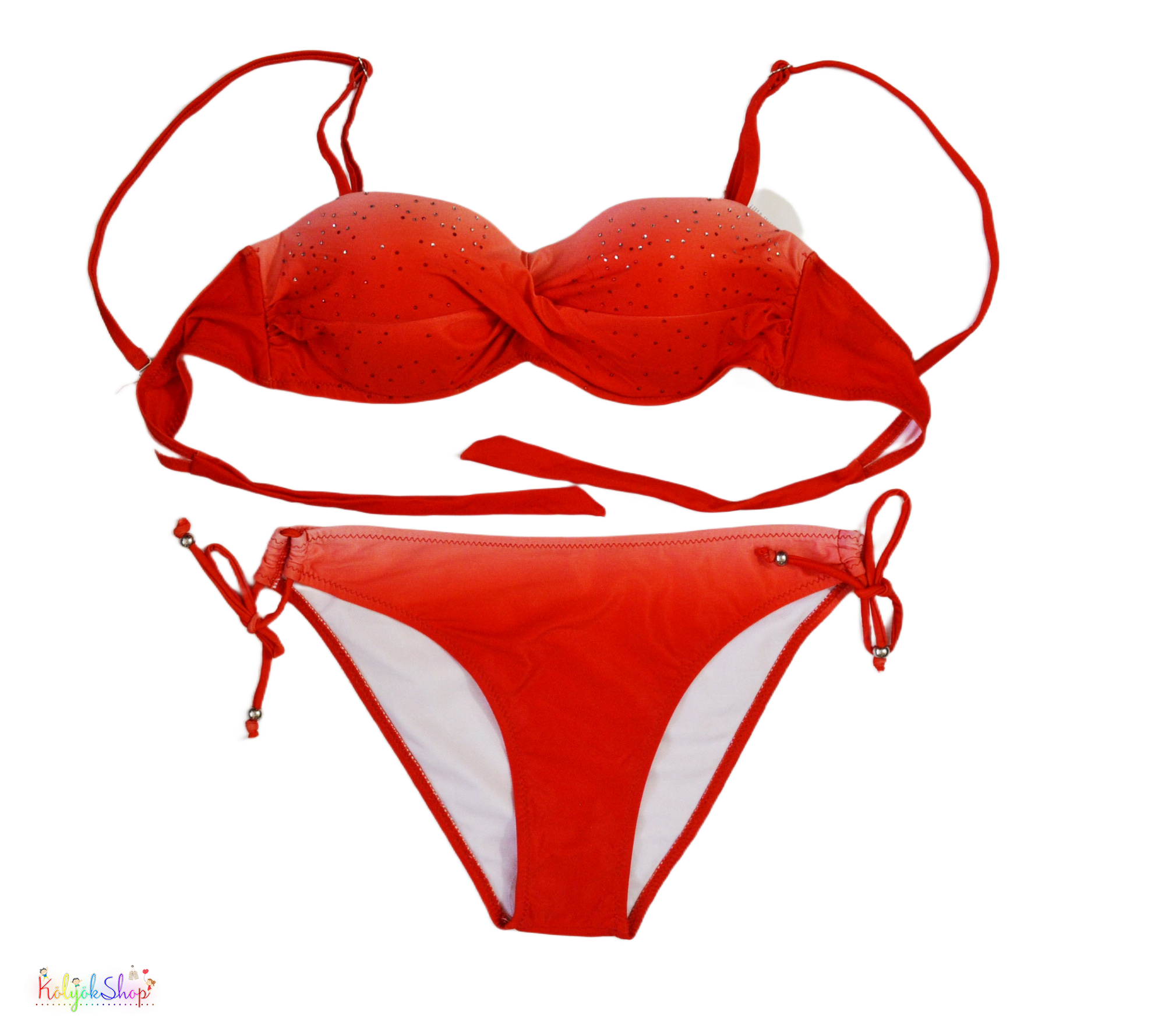 Rka Rosa strassz köves piros bikini M 6-Új