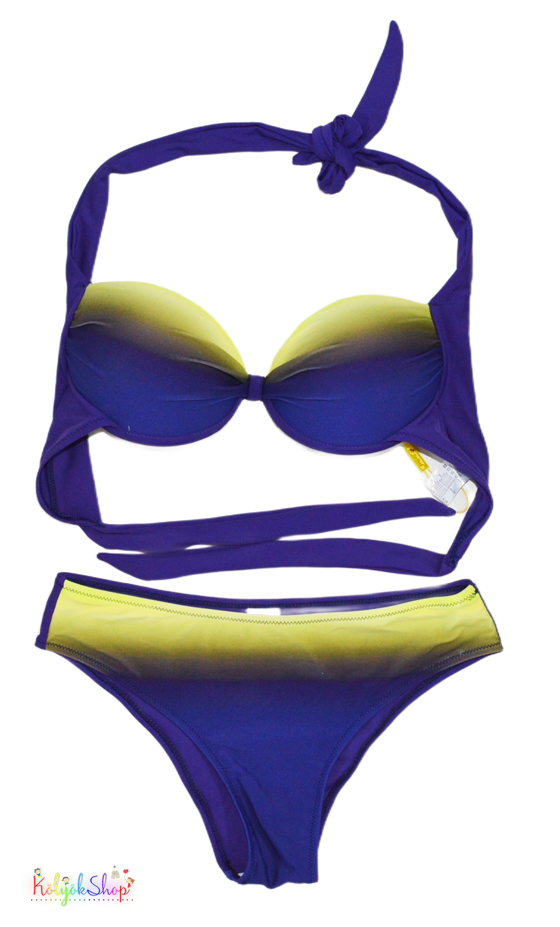 Sun Beac sárga-kék bikini S 6-Új(pici folt)