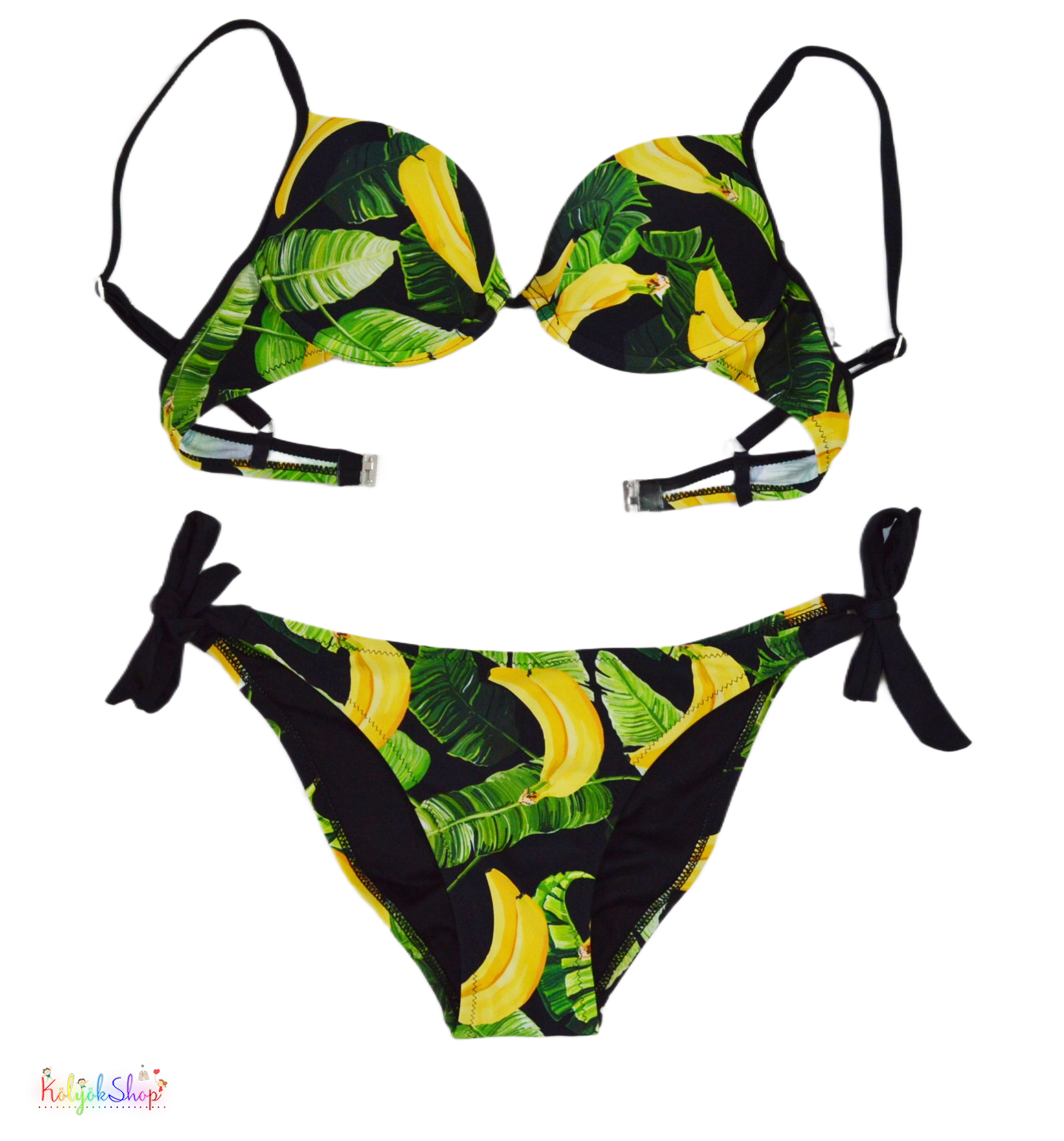 Life Beaach mintás fekete bikini M 6-Új