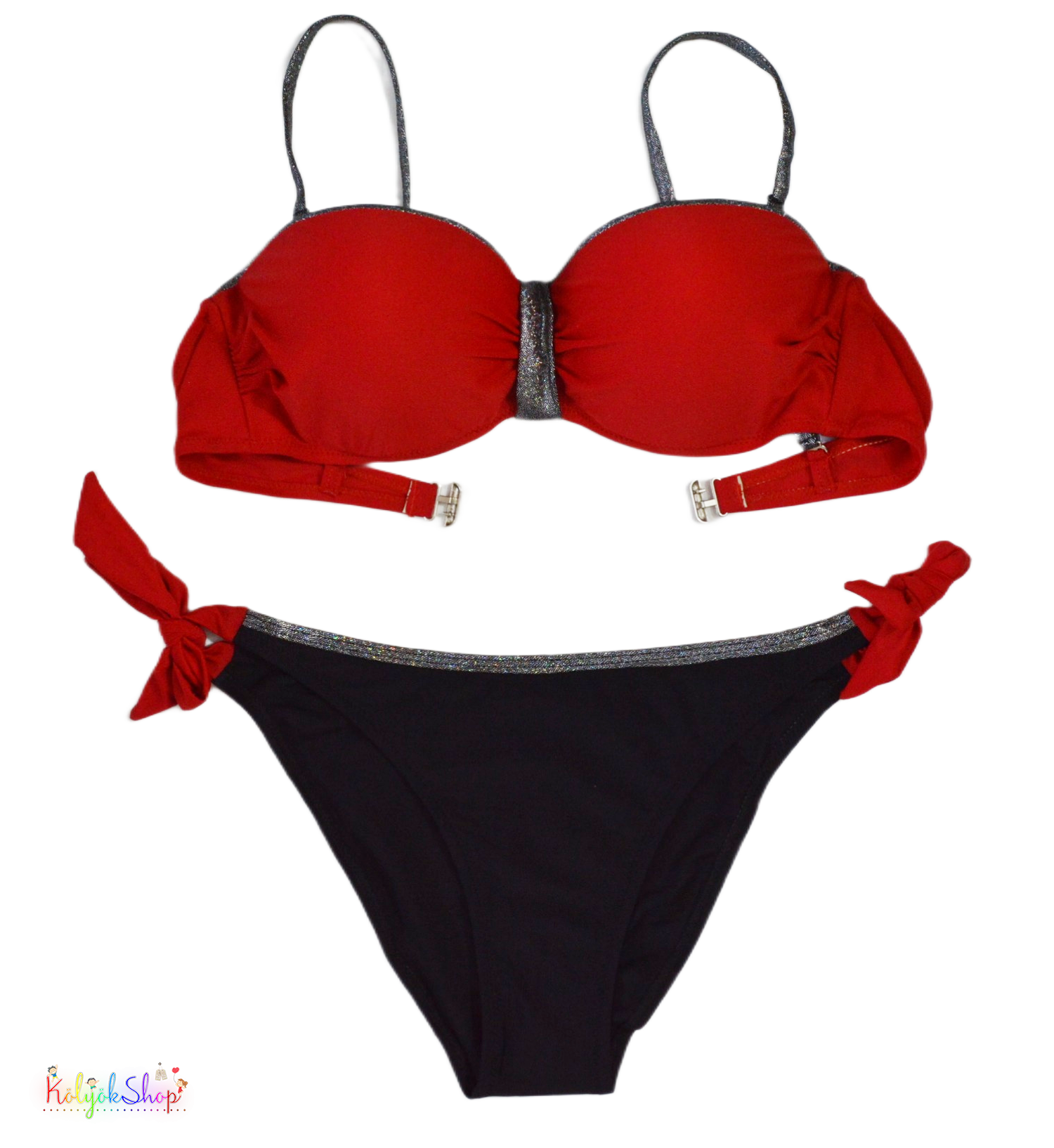Sun Beach piros-fekete bikini M 6-Új