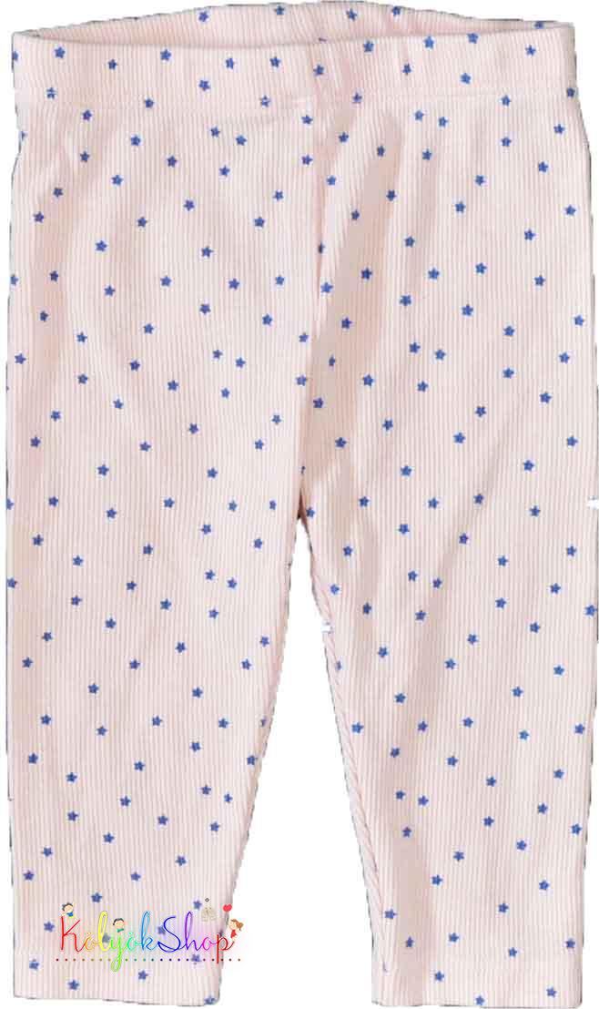F&F csillag mintás bordás rózsaszín leggings 68 4-Hibátlan