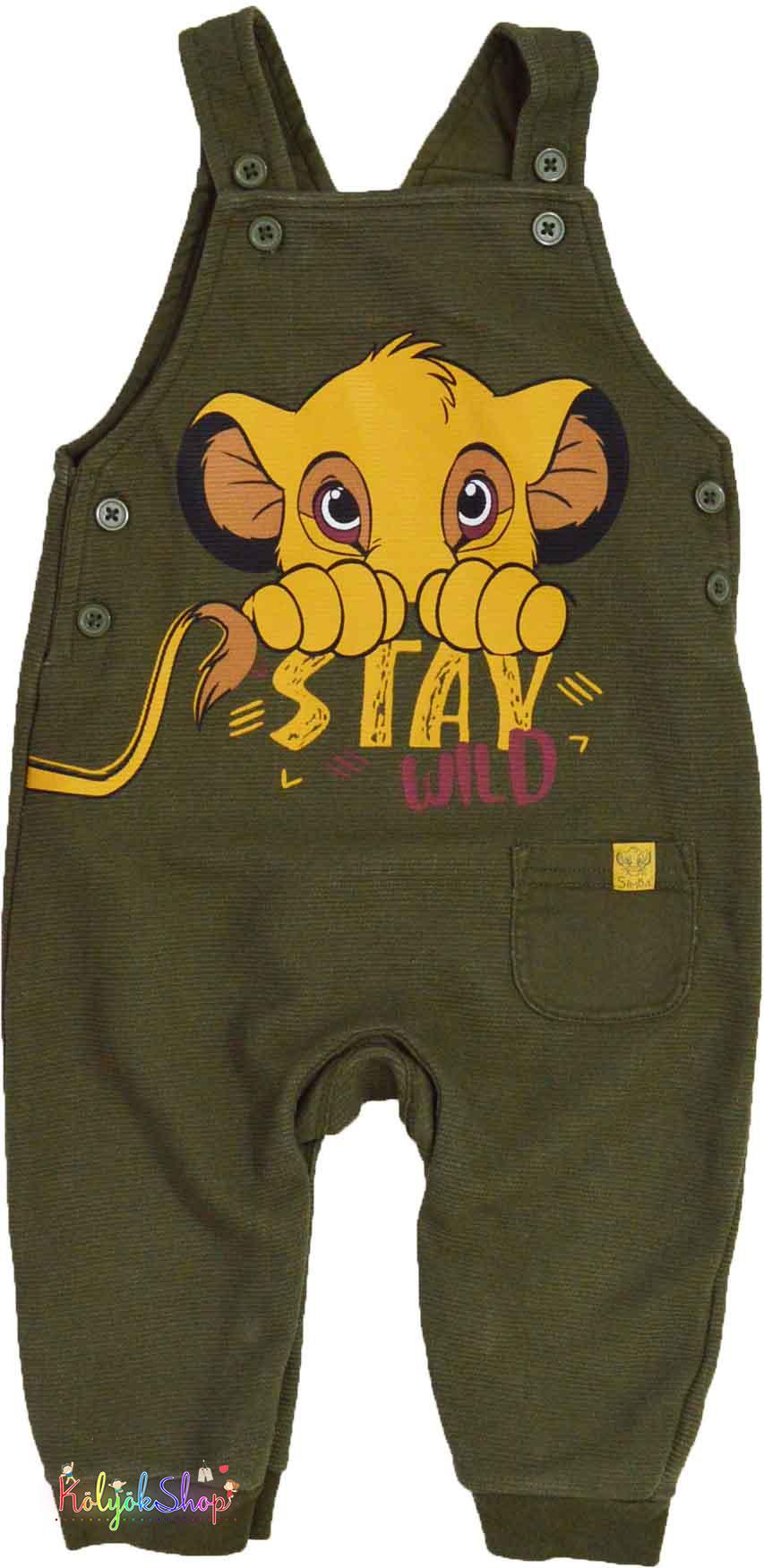 Primark LionKing khaki kantáros nadrág 80 5-Újszerű