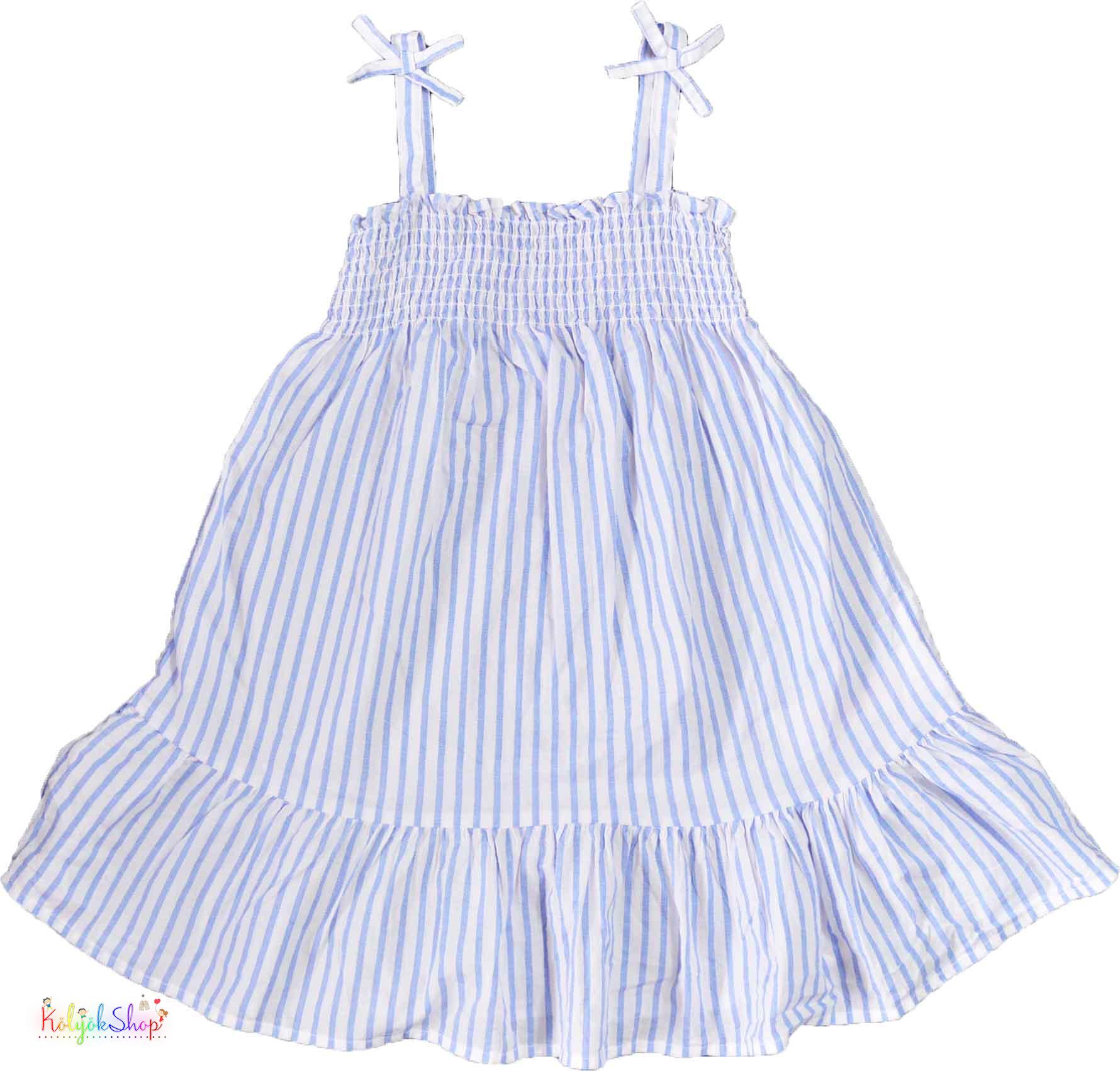 Primark kék-fehér csíkos ruha 6-7év 4-Hibátlan