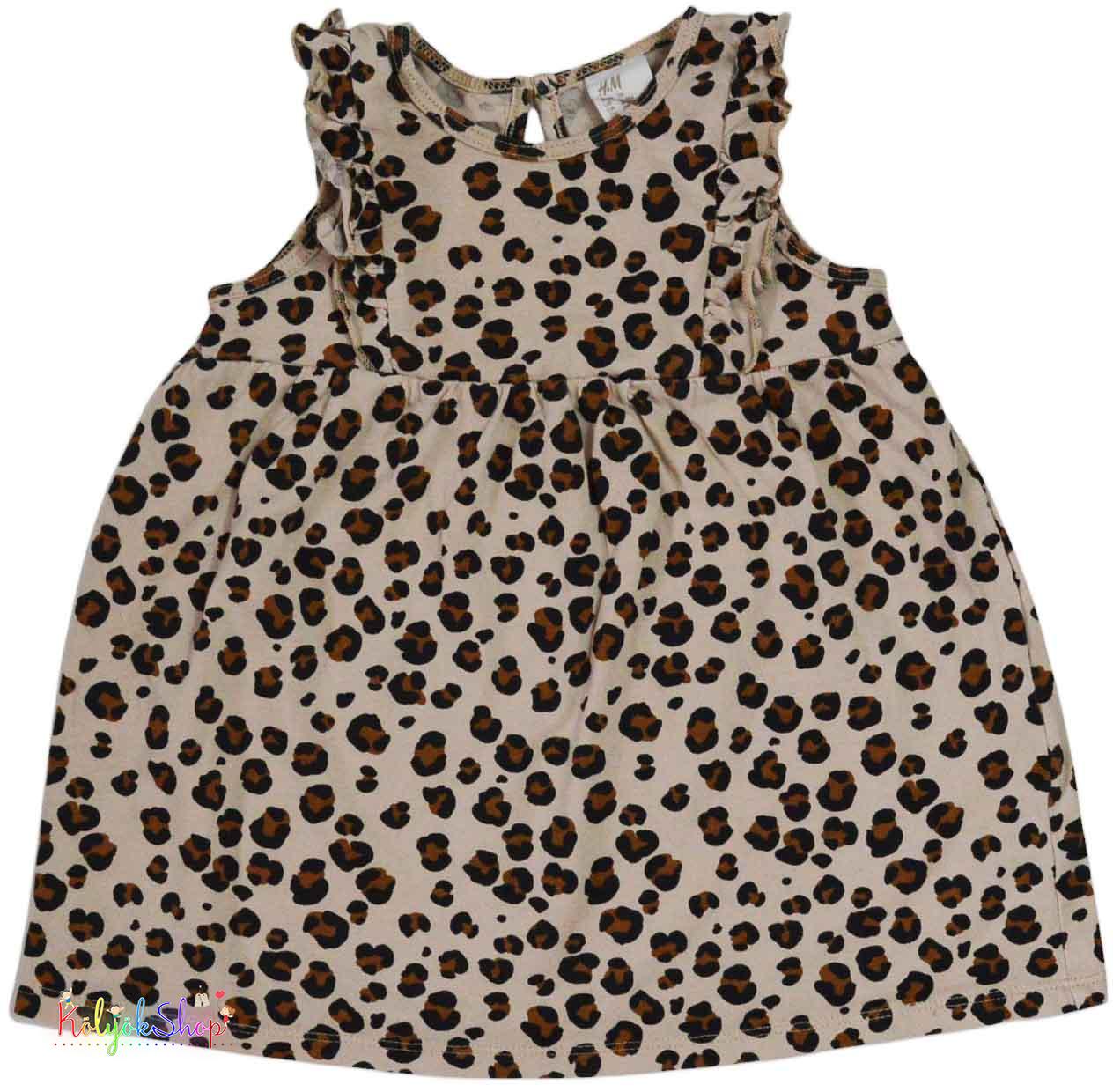 H&M leopárd mintás drapp ruha 74 5-Újszerű