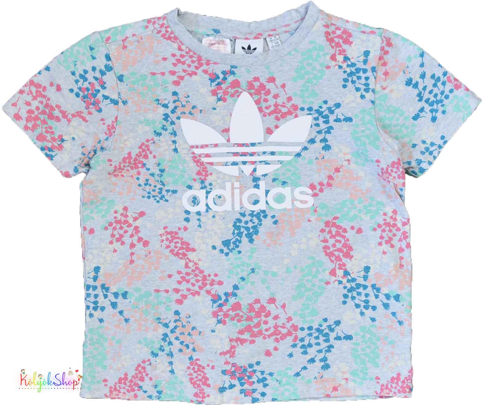Adidas mintás szürke póló 7-8év 3-Jó állapot