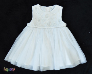 F&F hímzett virágos tüllös fehér ruha 74 5-Újszerű