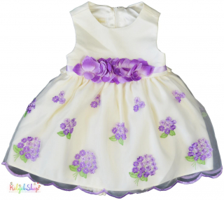 Princess lila virágos krém taft ruha, pelustakaróval 86 4-Hibátlan