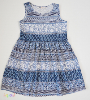 H&M kék mintás ruha 8-10év 5-Újszerű