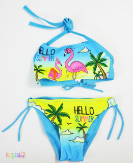 Flamingós kék sárga bikini 5-6év 