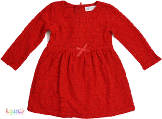 H&M piros csipke ruha 92 5-Újszerű