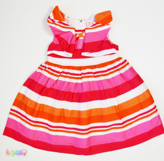 Pink-narancs-fehér ruha 104 4-Hibátlan