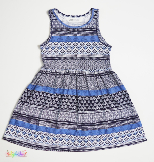 H&M mintás kék ruha 2-4év 5-Újszerű