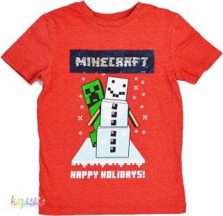 George Minecraft pirosas póló 5-6év 3-Jó állapot