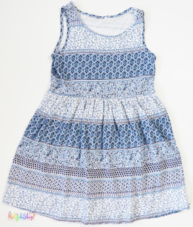 H&M kék mintás ruha 4-5év 4-Hibátlan