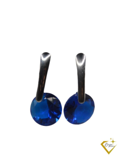 Kék Swarovski minőségű fülbevaló 2cm