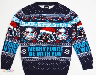 Tu Star Wars sötétkék kötött pulóver 8év 5-Újszerű
