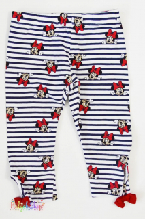 Disney Minnie mintás, csíkos fehér 3/4-es leggings 116 4-Hibátlan