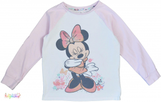 Disney Minnie fehér-rózsaszín pizsi felső 7-8év 4-Hibátlan