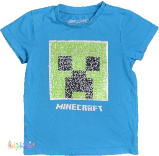 Nutmeg Minecraft simítos kék póló 5-6év 3-Jó állapot