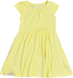H&M szívecske mintás sárga ruha 4-6év 5-Újszerű