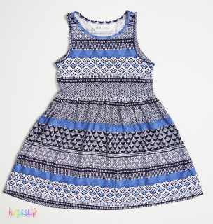 H&M mintás kék ruha 2-4év 5-Újszerű