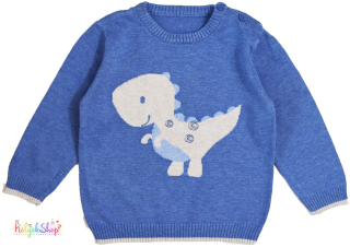 George dinós kék gépi kötött pulóver 86 4-Hibátlan