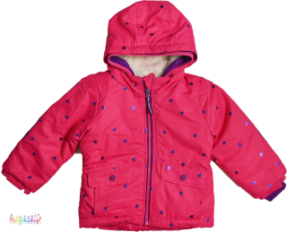 Cat&Jack csillag mintás pink, belül bundás kabát 2év 4-Hibátlan(elszíneződés)