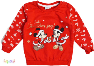 Disney Minnie&Mickey piros pulóver 98 4-Hibátlan