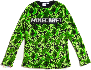 Primark Minecraft mintás zöld polár felső 13év 5-Újszerű