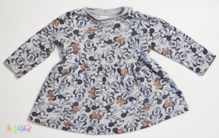 F&F Minnie mintás szürke pulóver anyagú ruha 80 3-Jó állapot