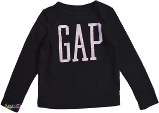 Gap csillogó feliratos fekete pulóver 8év 4-Hibátlan